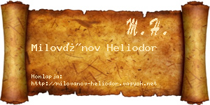 Milovánov Heliodor névjegykártya